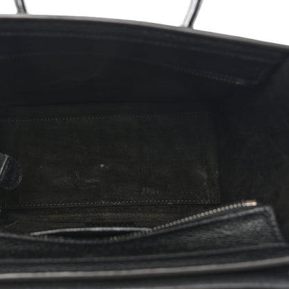 Celine Drummed Calfskin Nano Luggage Black 5 of 11