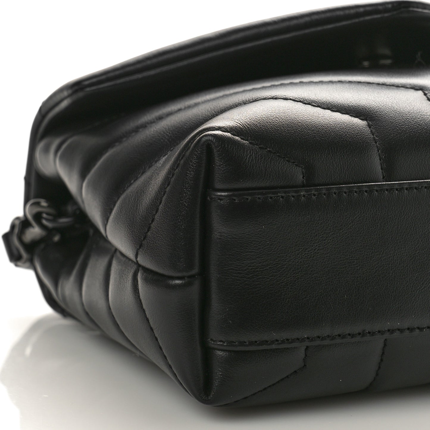 Calfskin Y Quilted Monogram Monochrome Toy Loulou Crossbody Bag Black