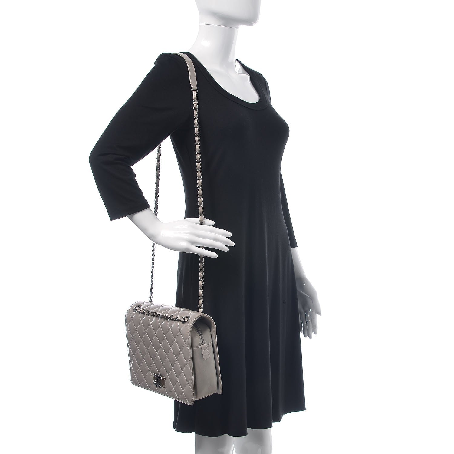 Chanel Glazed Calfskin Quilted Medium Day Trip Flap Black 2 of 16