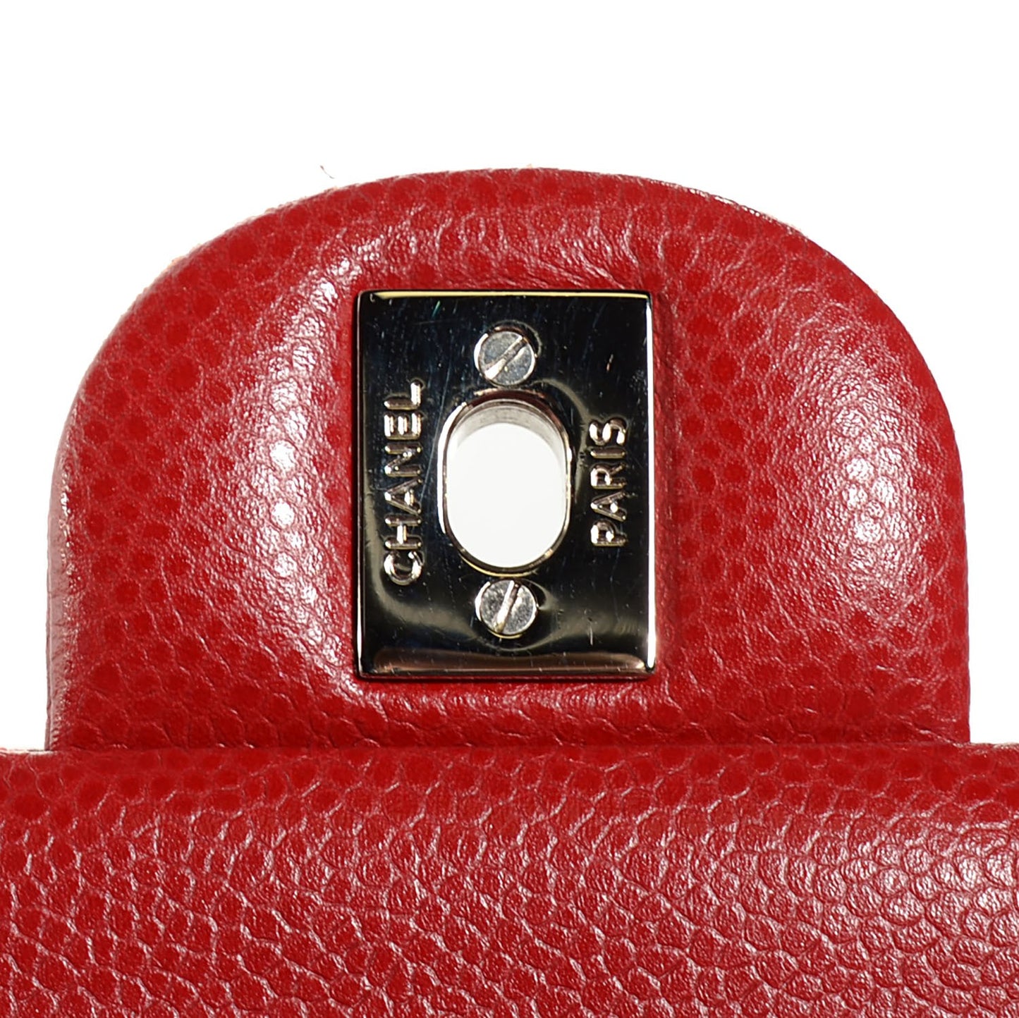 Caviar Quilted Medium Double Flap Red