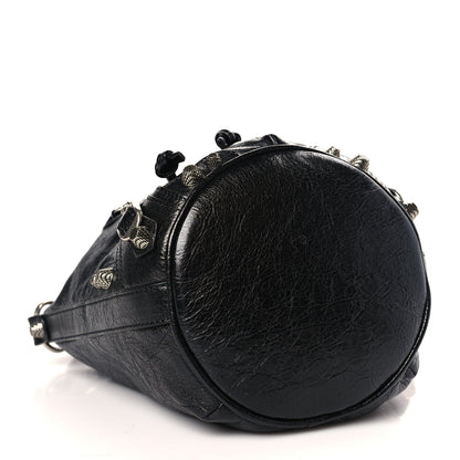 Balenciaga Agneau Arena Le Cagole Bucket Bag XS Black 4 of 9