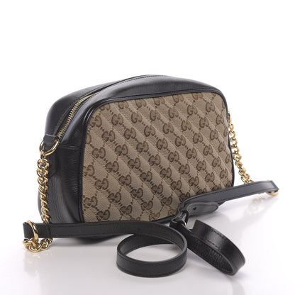 Gucci Monogram Matelasse Diagonal Small GG Marmont Chain Shoulder Bag Beige Black 3 of 11