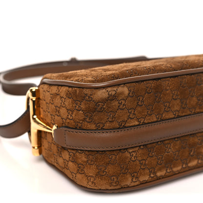 Gucci Suede GG Monogram Half Horsebit Mini Shoulder Bag Brown 8 of 9