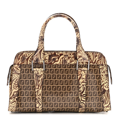 Fendi Vinyl Zucchino Top Handle Satchel Tobacco Beige 1 of 14