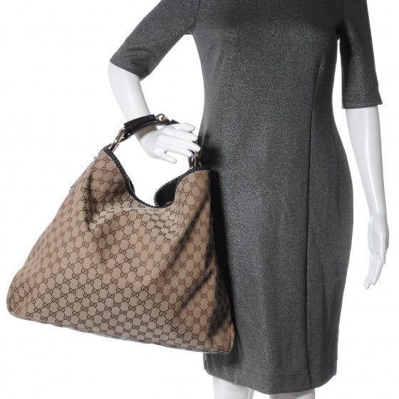 Large Horsebit Chain Hobo Brown