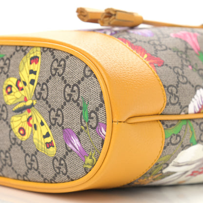 Gucci GG Supreme Monogram Flora Small Ophidia Bucket Bag Beige Multicolor Crop 10 of 12