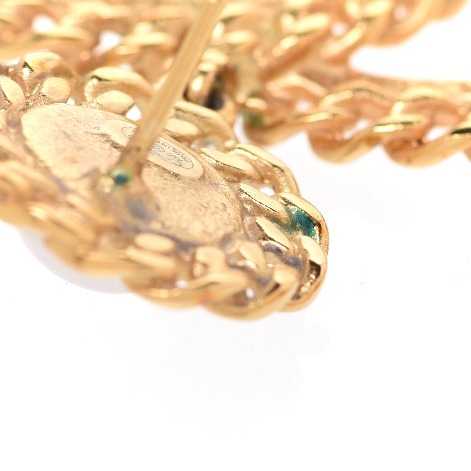 Chanel Metal Pearl CC Chain Drop Earrings Gold 5 of 5