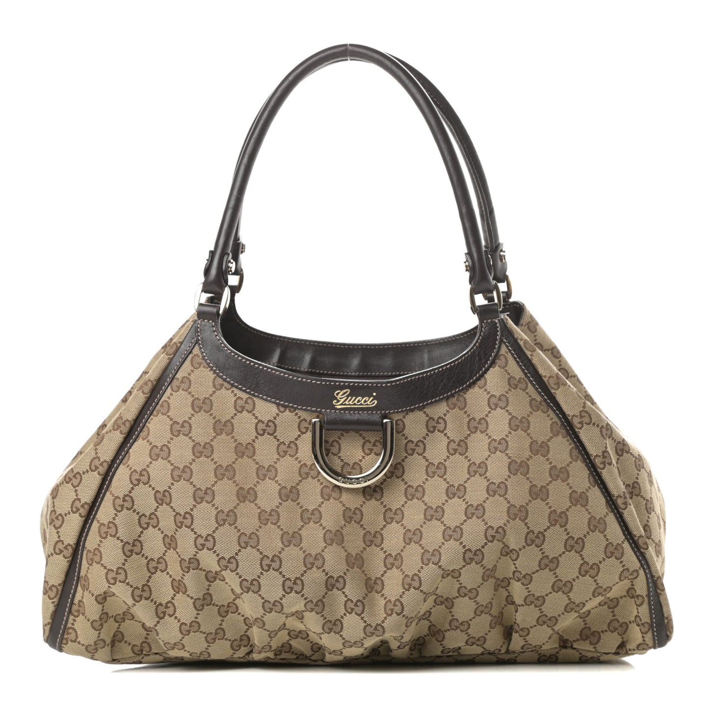 Monogram Large D Gold Hobo Dark Brown