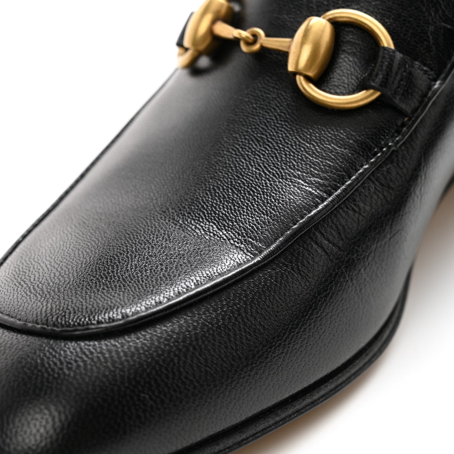 Goatskin Womens Horsebit Mid-Heel Loafers 38 Black