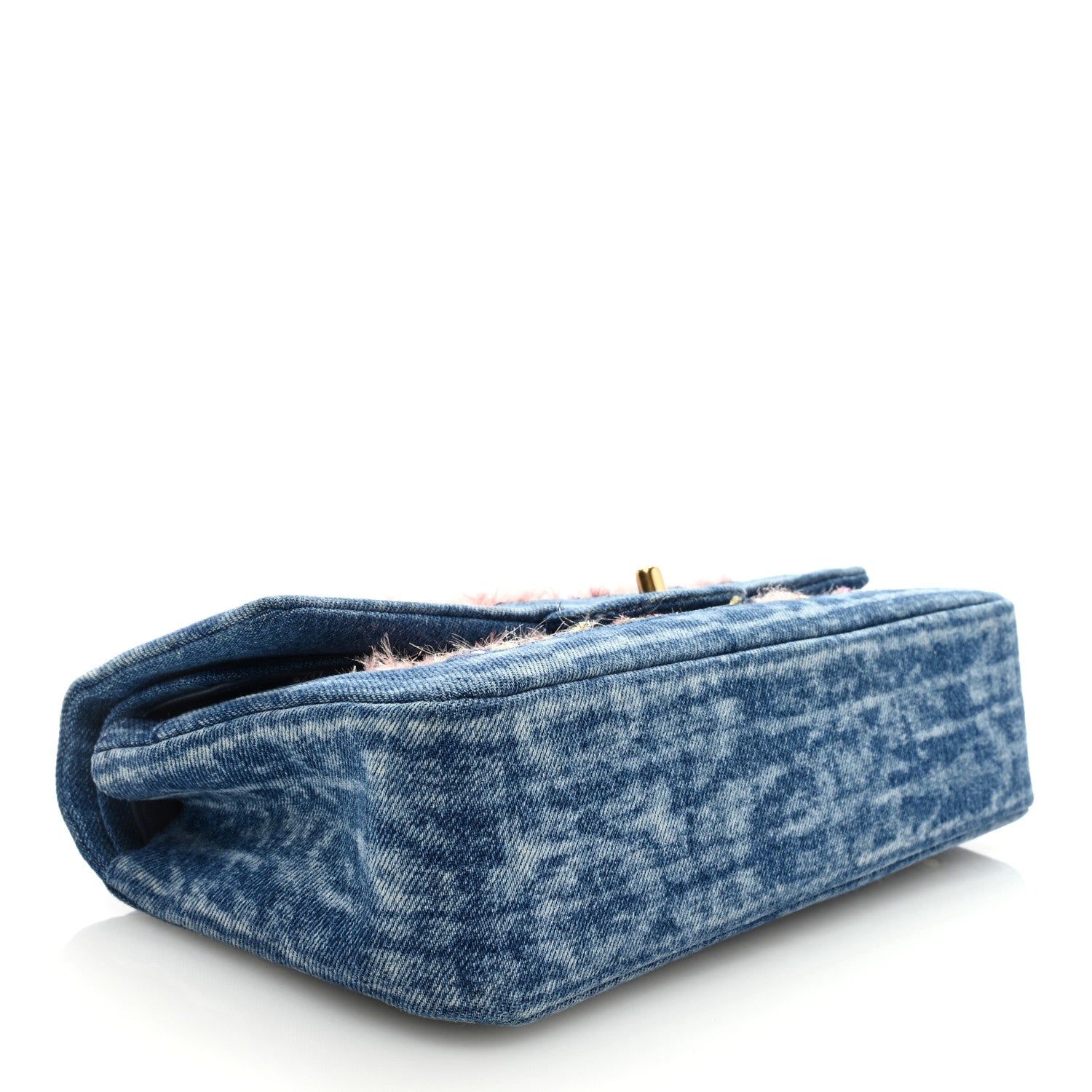 Chanel Denim Tweed Quilted Medium Double Flap Blue 1407771