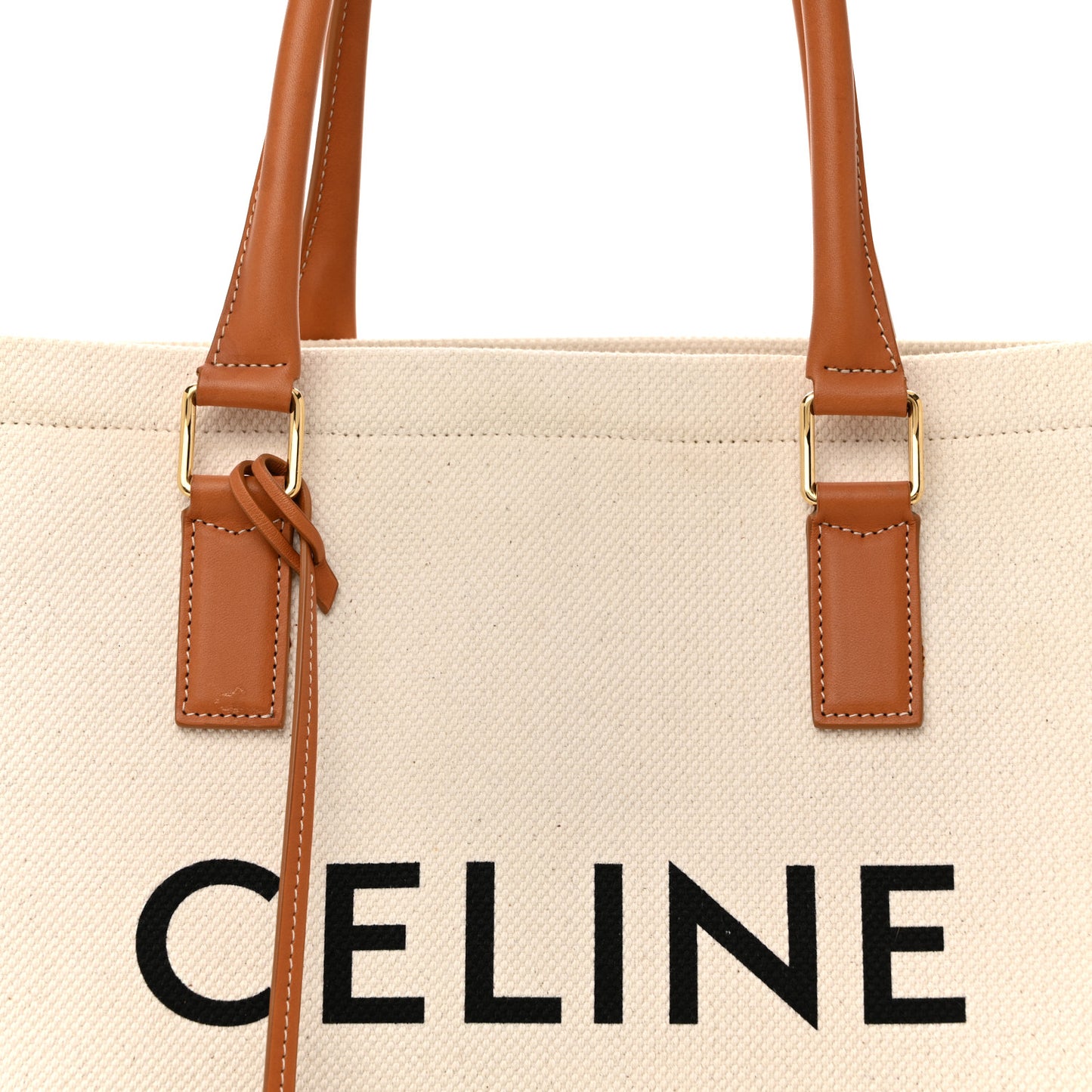 Canvas Calfskin Horizontal Cabas Natural Tan