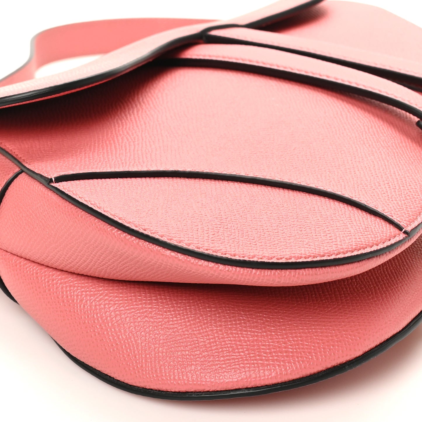 Grained Calfskin Saddle Bag Pink