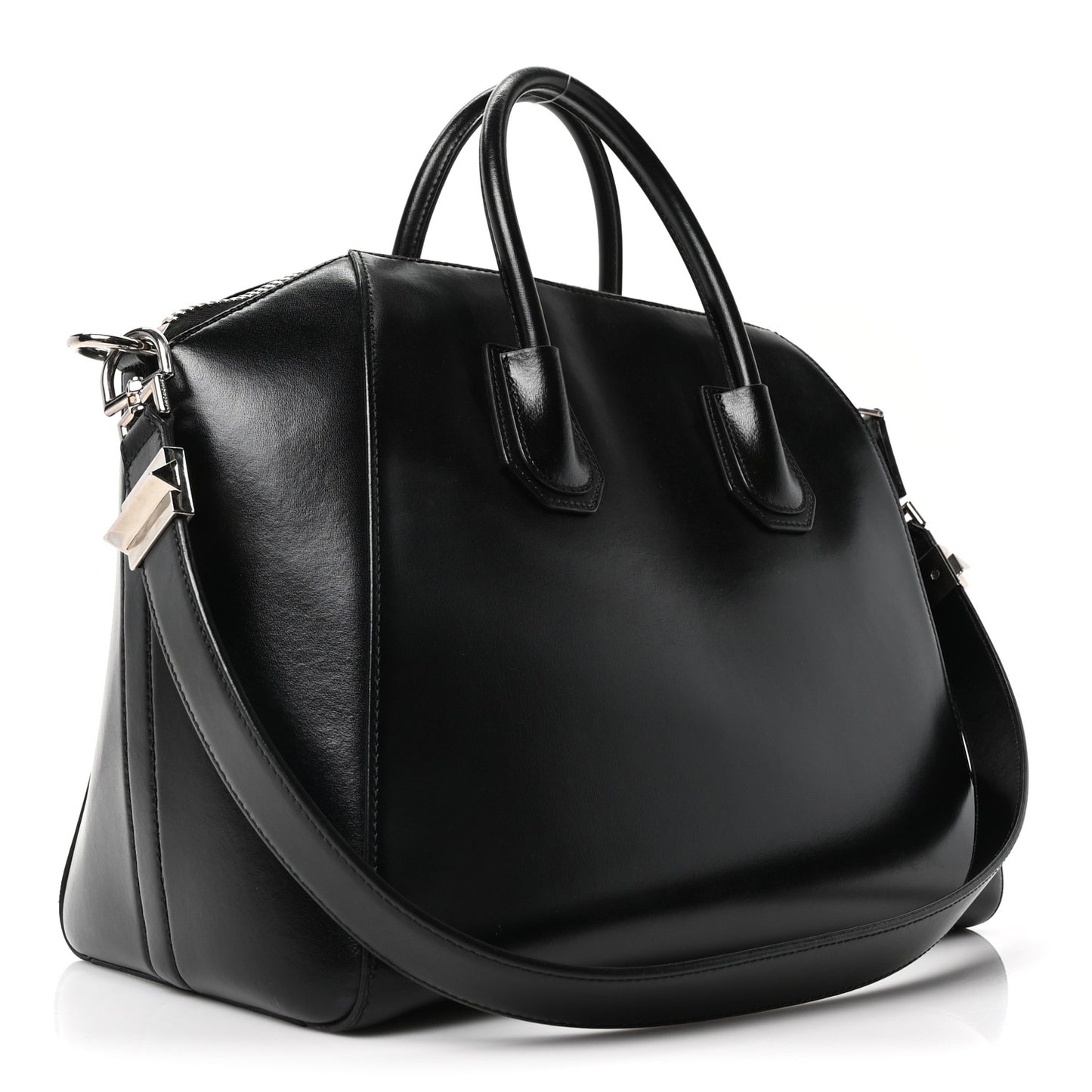 Shiny Lord Calfskin Large Antigona Black
