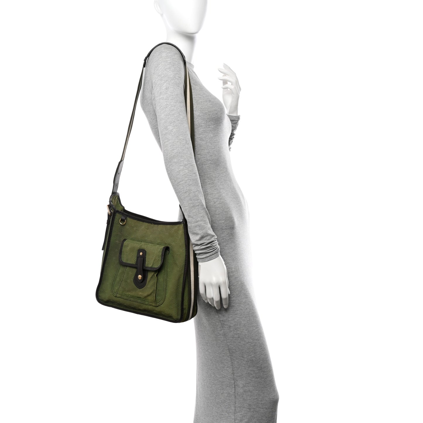 Mini Monogram Besace Mary Kate Kaki