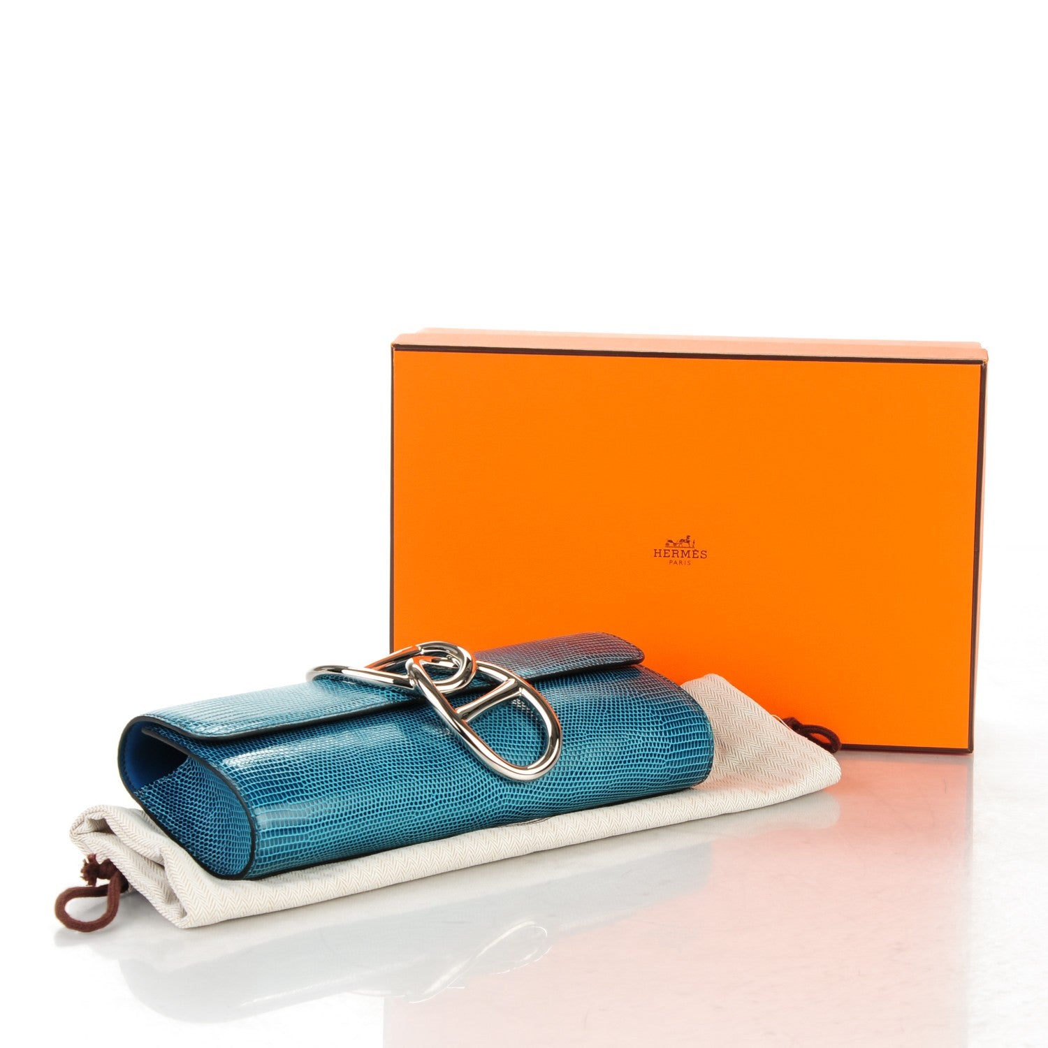 Hermes Lizard Egee Clutch Petrole 9 of 14