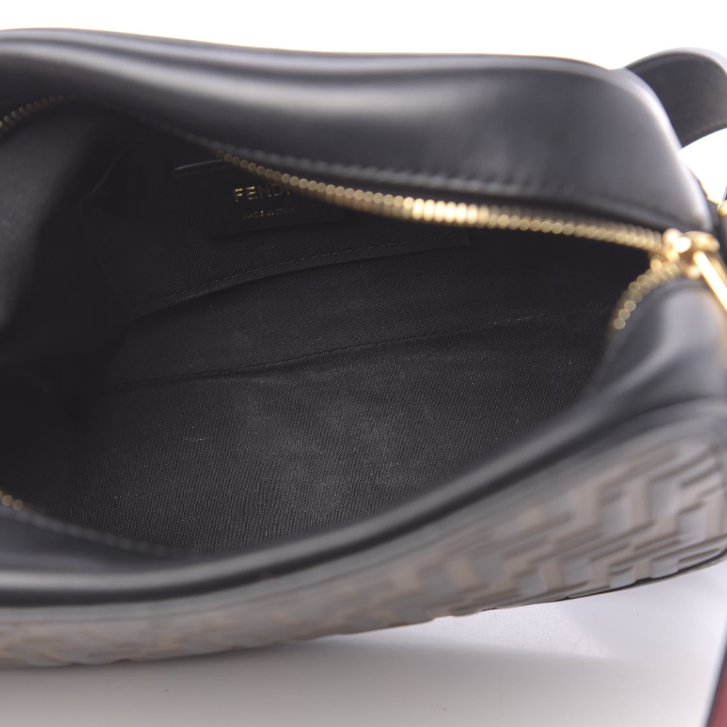 Fendi Vitello Century F is Fendi Bi-Color FF 1974 Embossed Camera Case Maya Black 5 of 11