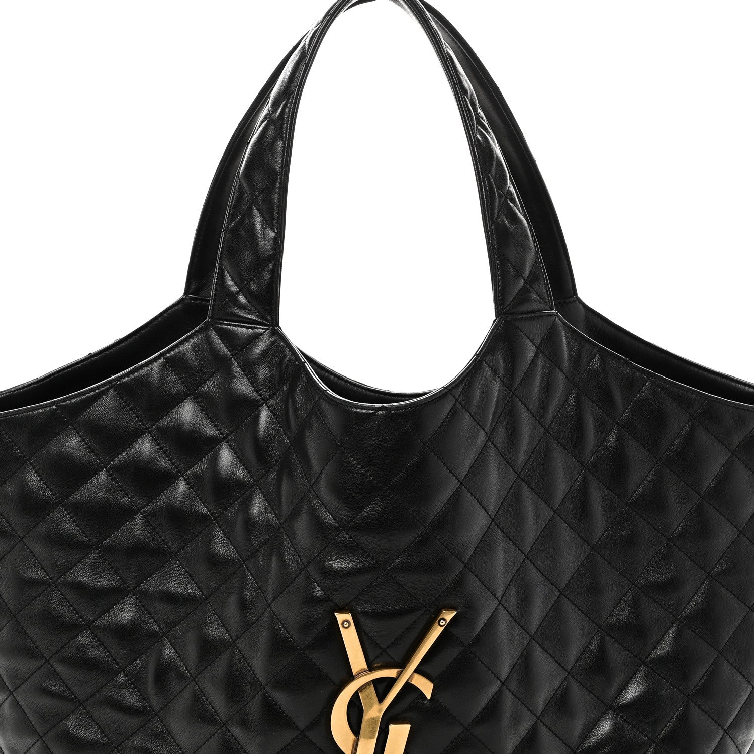 Saint Laurent Lambskin Quilted Maxi Icare Shopping Tote Black 9 of 11
