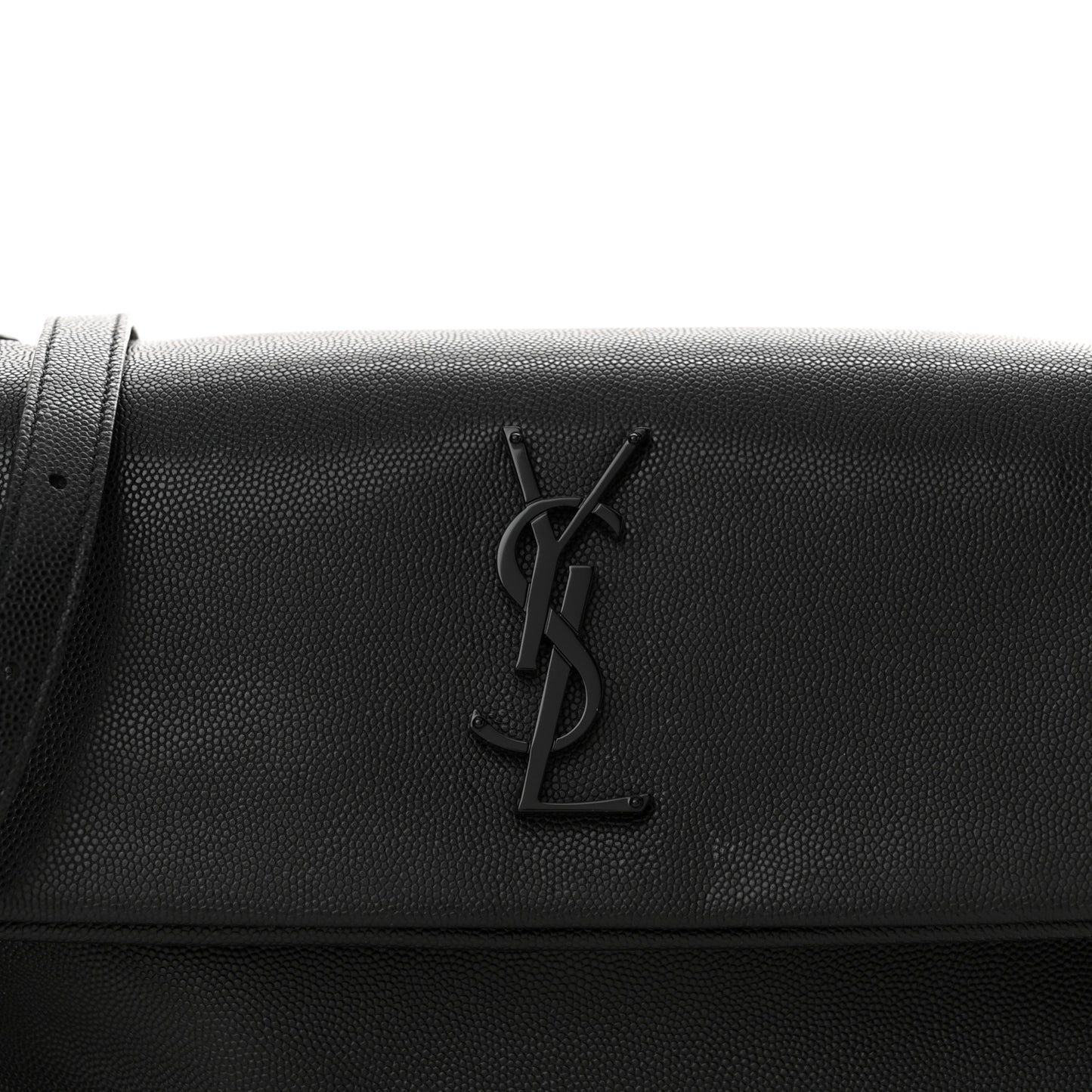 Grain De Poudre Medium West Hollywood Monogram Fold-Over Black