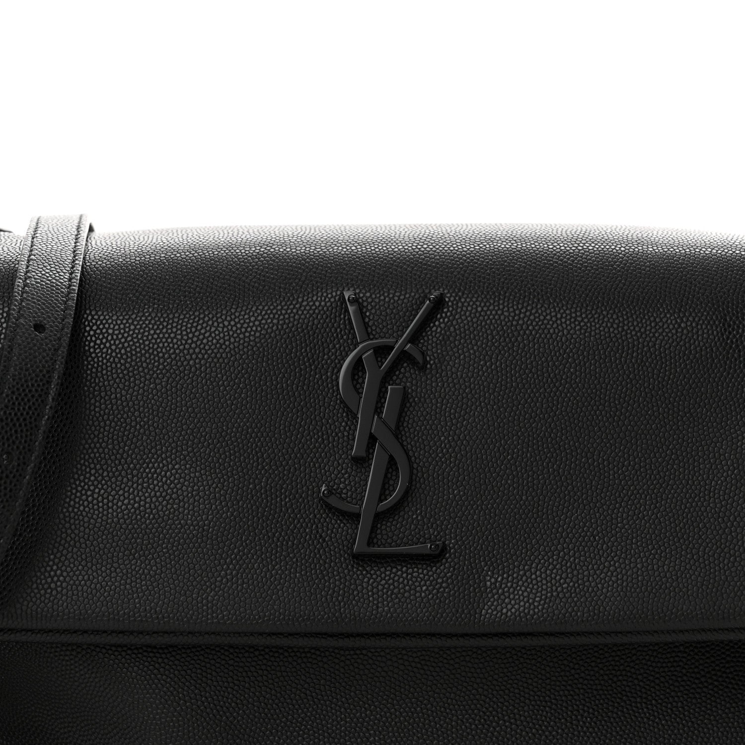 Saint Laurent Grain De Poudre Medium West Hollywood Monogram Fold-Over Black 8 of 13