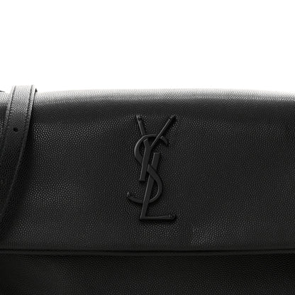 Saint Laurent Grain De Poudre Medium West Hollywood Monogram Fold-Over Black 8 of 13