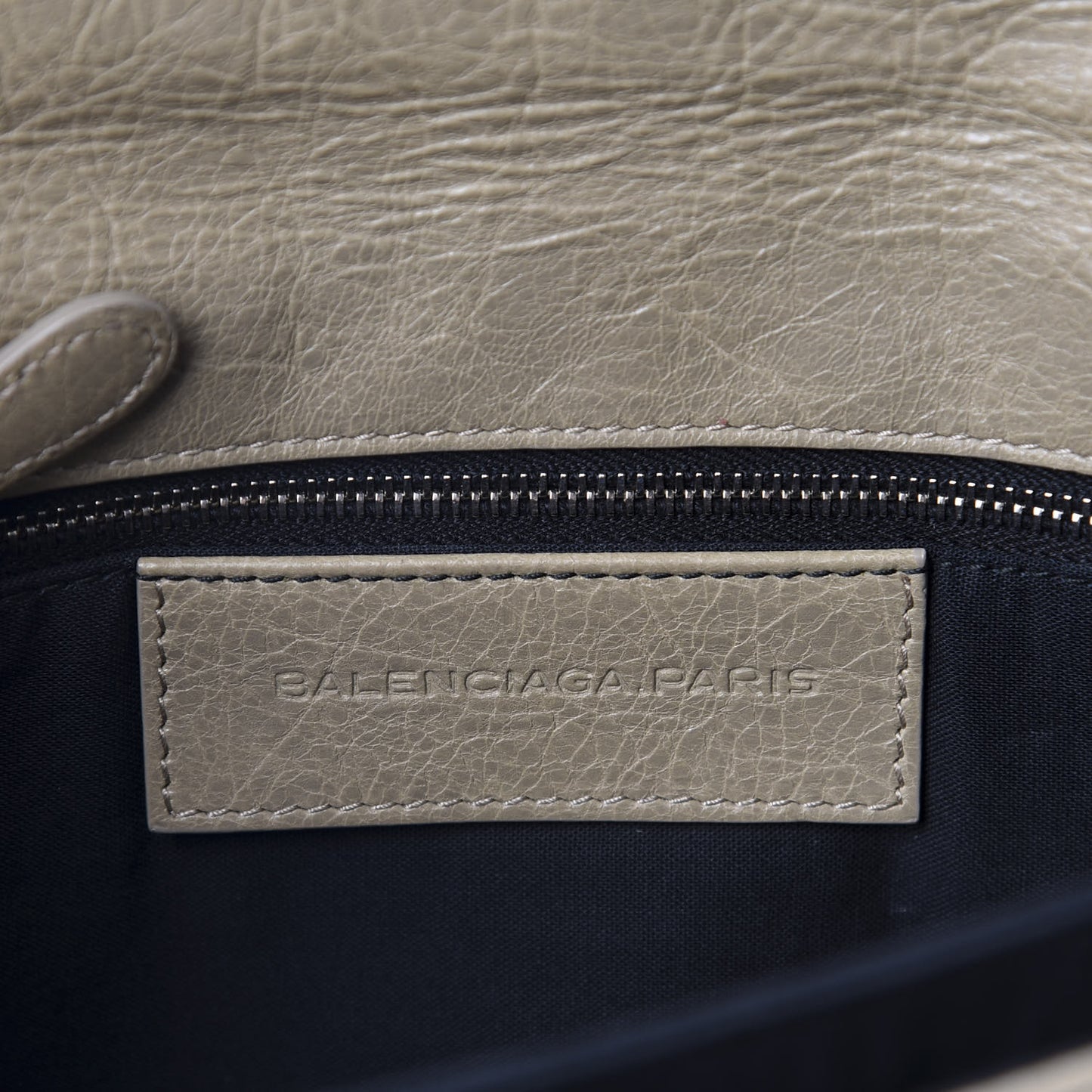 Agneau Giant 12 Silver Hardware Envelope Clutch Beige Latte