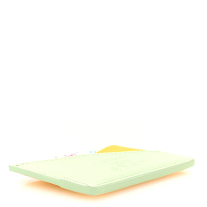 Louis Vuitton LV X TM Monogram Multicolor Criss-Cross Card Holder Green Tea Gingko Green Tea Gingko Yellow 4 of 7