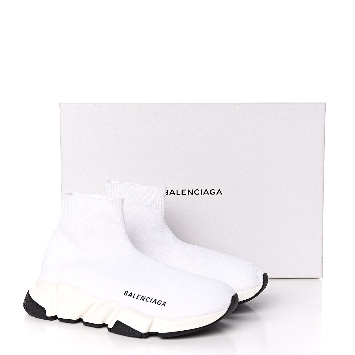 Balenciaga Neoprene Knit Womens Speed Sneakers 37 White 8 of 8