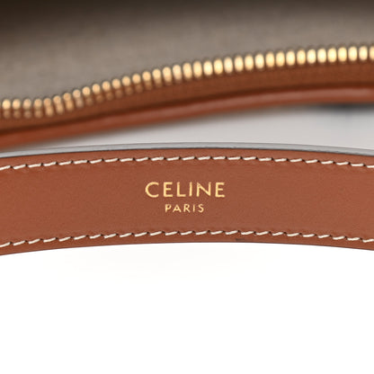 Celine Bouclette Embroidered Ava Triomphe Shoulder Bag Navy Tan 6 of 12
