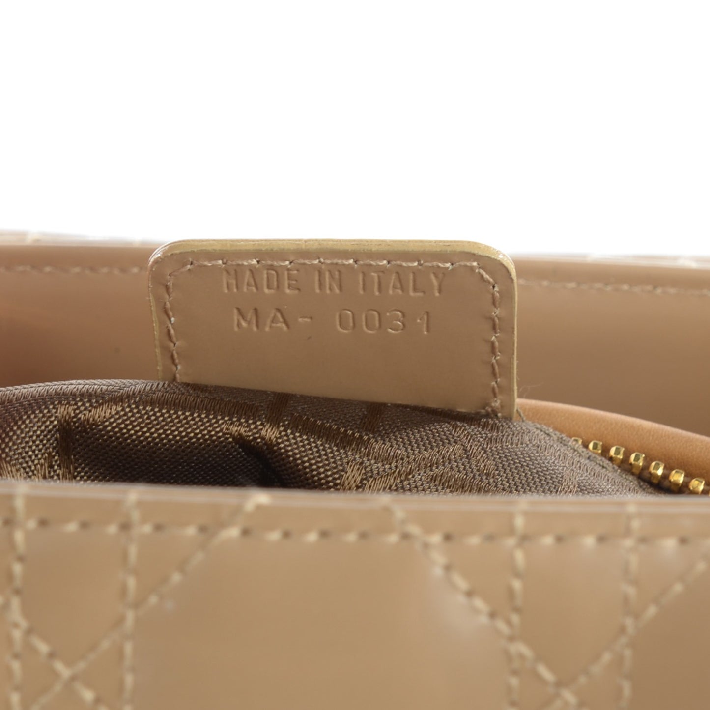 Patent Medium Lady Dior Beige