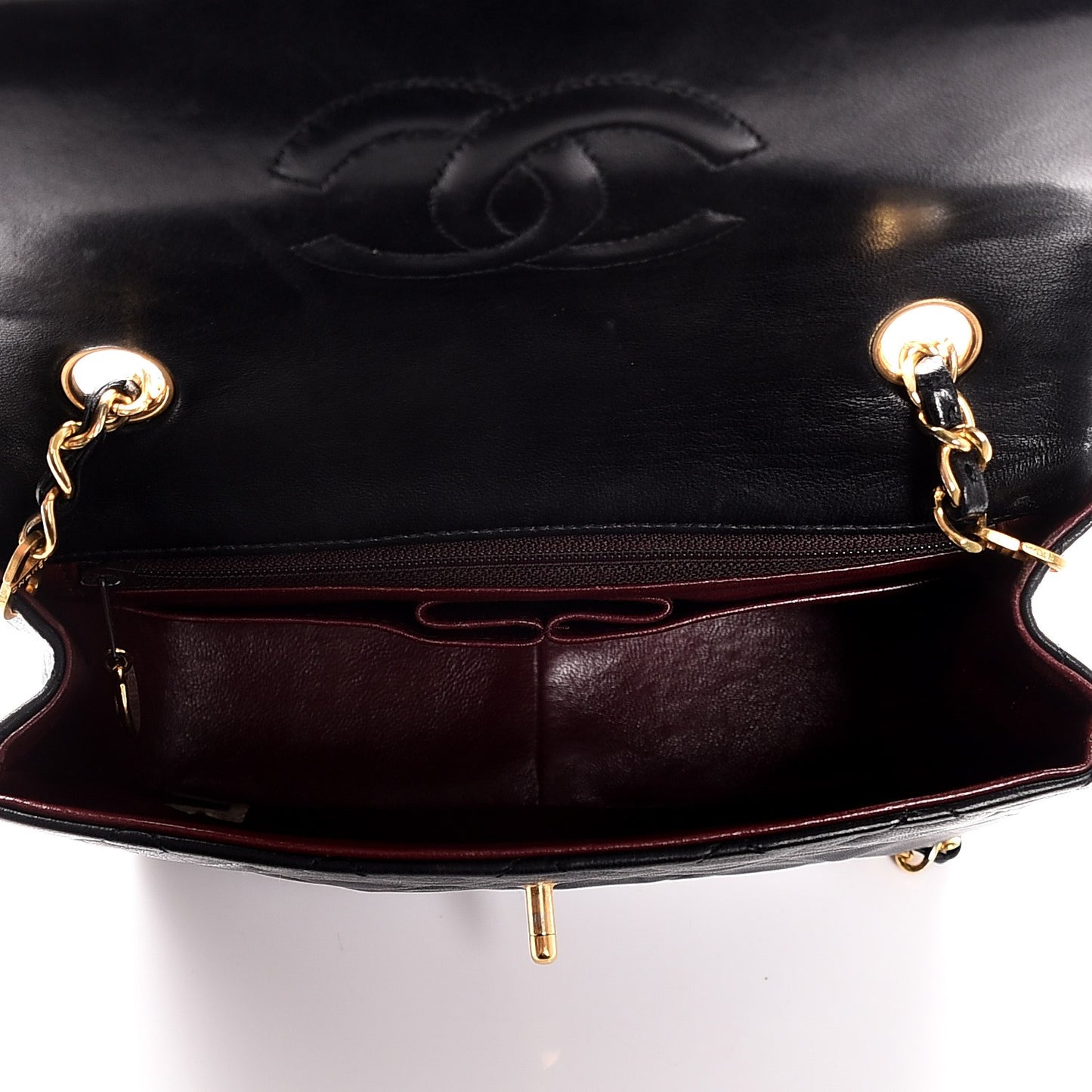 Lambskin Quilted Small Single Flap Black