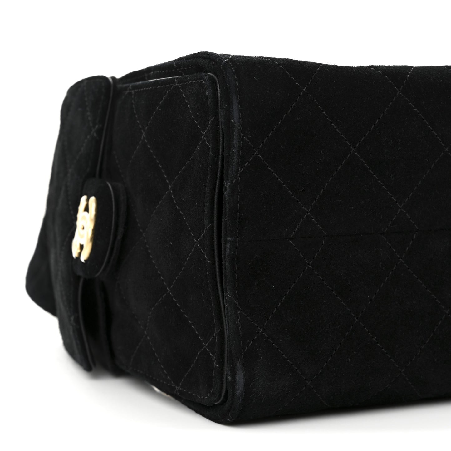 Suede Quilted Small Chanel 25 Handbag Black