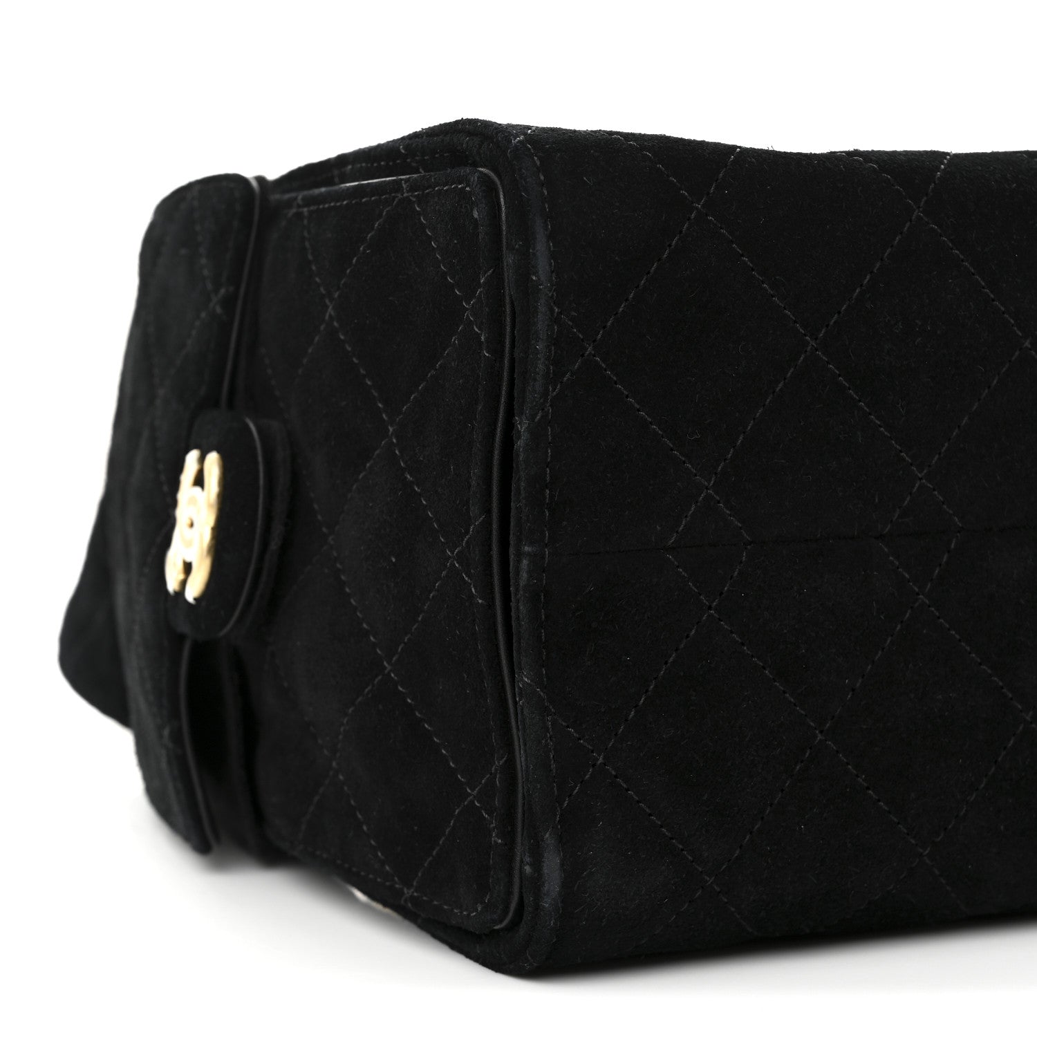 Chanel Suede Quilted Small Chanel 25 Handbag Black 9 of 11