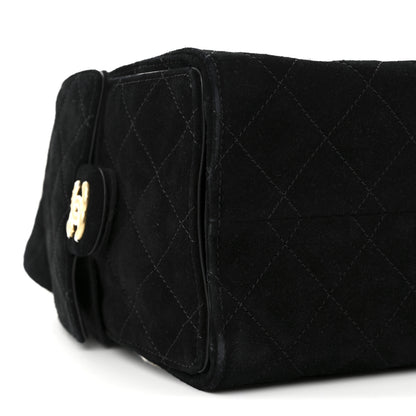 Chanel Suede Quilted Small Chanel 25 Handbag Black 9 of 11