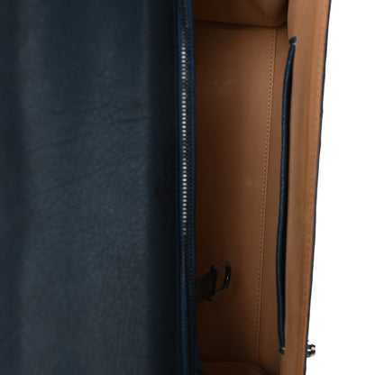 Delvaux Ostrich GM Tempete Satchel Bleu De Presse 5 of 9