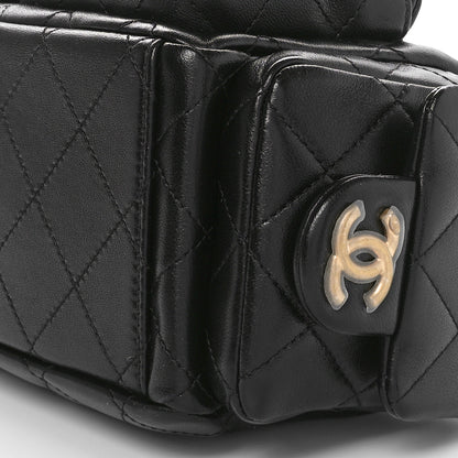 Chanel Shiny Lambskin Quilted Trendy Pockets Hobo Black 10 of 11