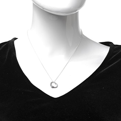 Tiffany Sterling Silver 16mm Elsa Peretti Open Heart Pendant Necklace 2 of 5