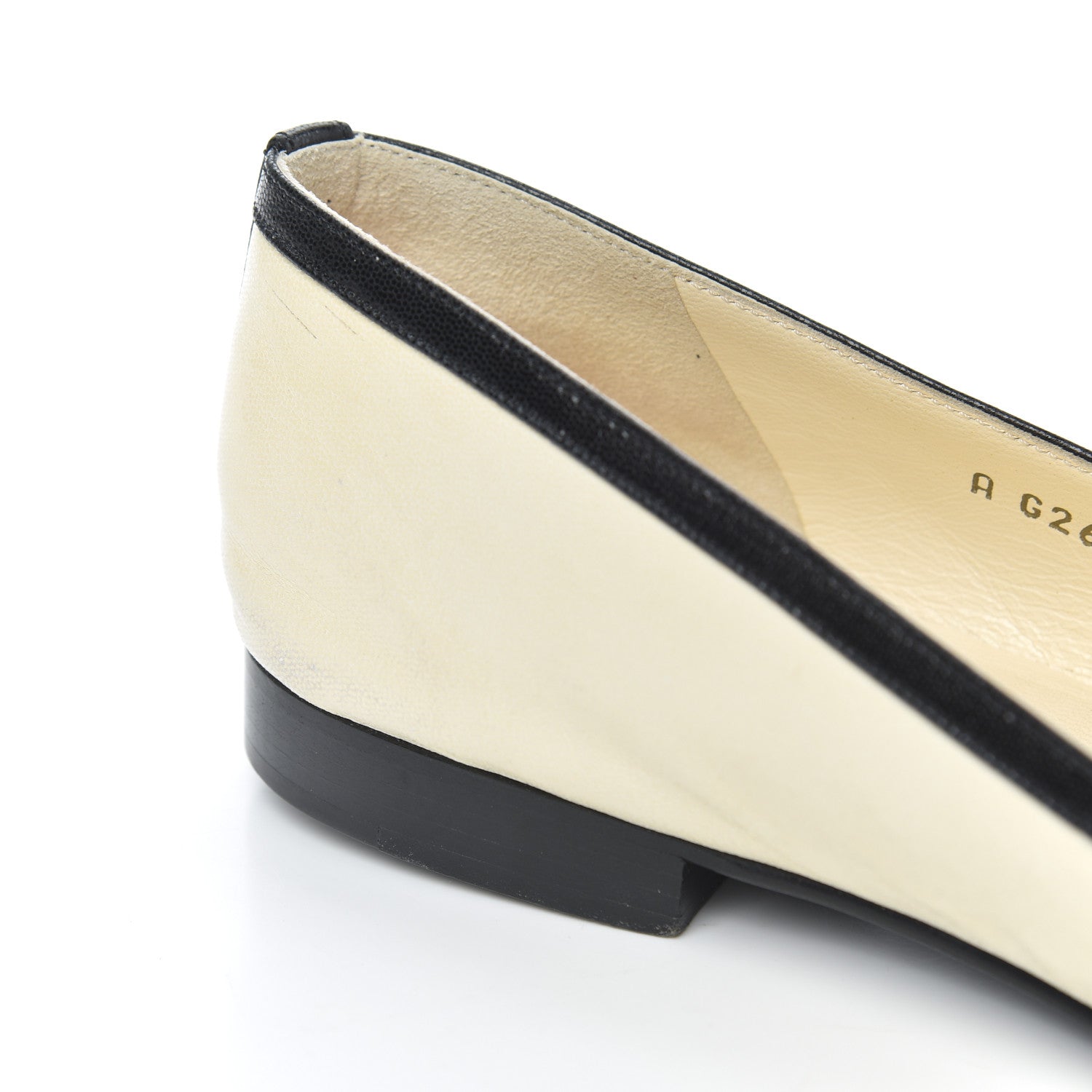 Chanel Goatskin Cap Toe Bow CC Ballerina Flats 36.5 Ivory Black 20 of 24