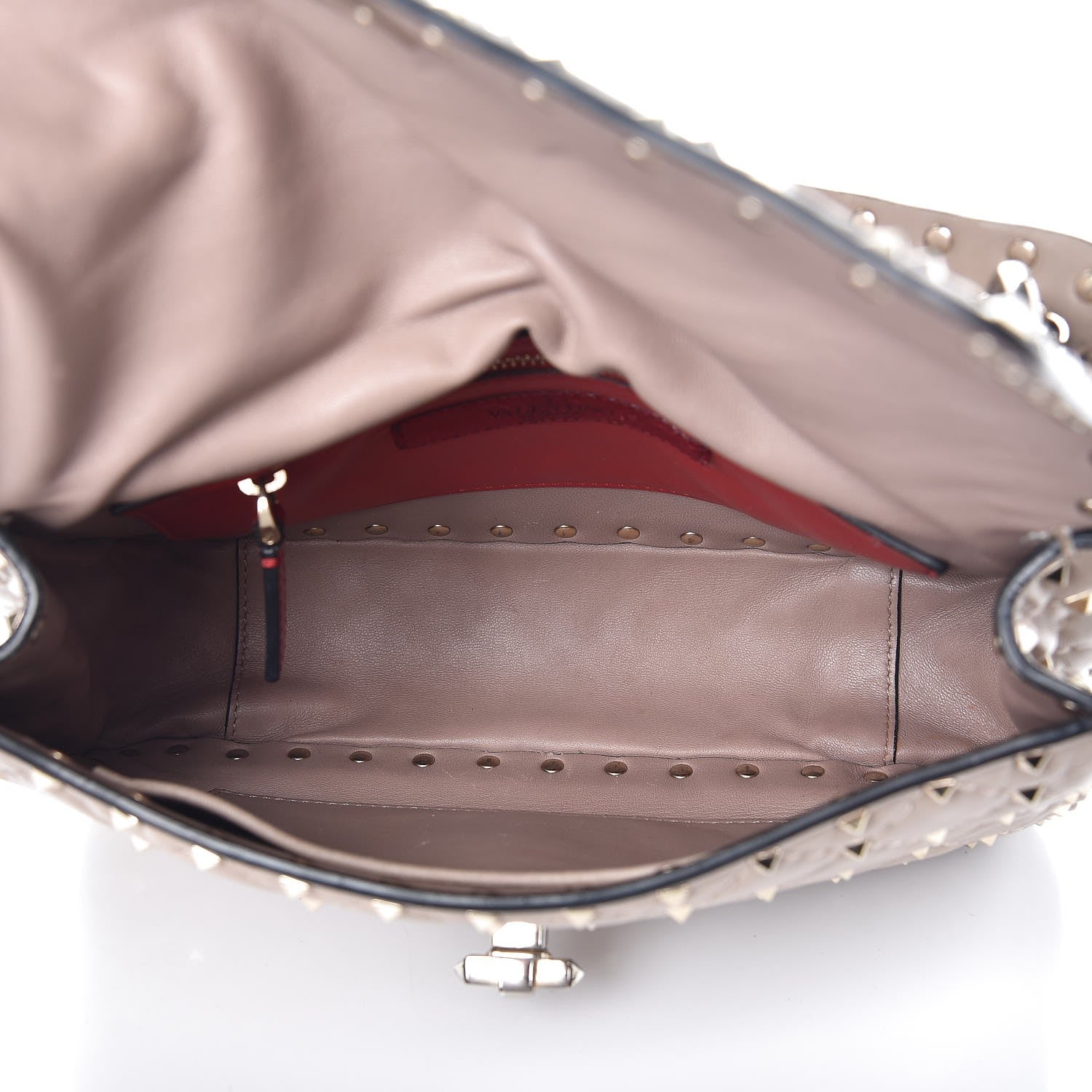 Valentino Garavani Lambskin Medium Rockstud Spike Shoulder Bag Poudre 7 of 10