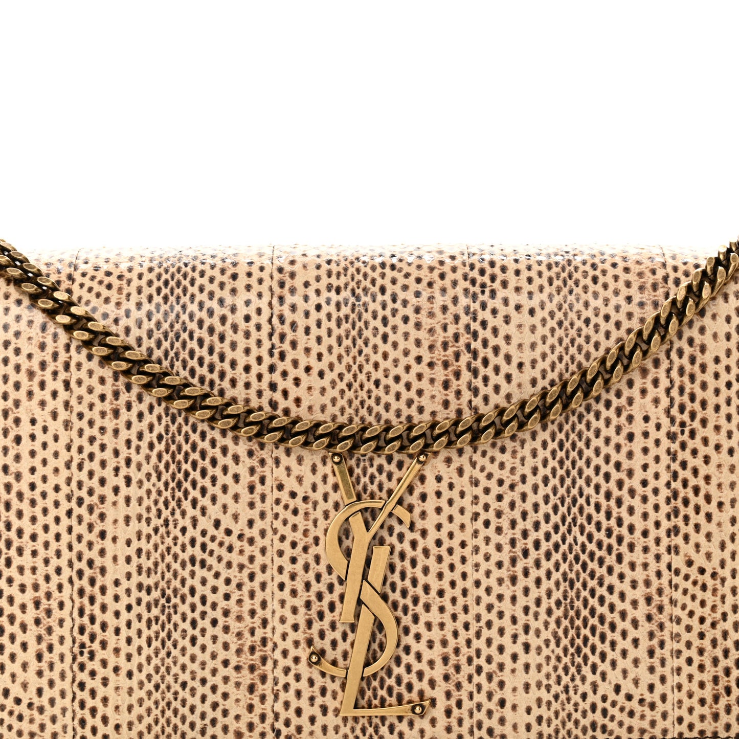 Calfskin Snakeskin Embossed Monogram Kate 99 Dark Tangerine Brown