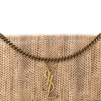 Saint Laurent Calfskin Snakeskin Embossed Monogram Kate 99 Dark Tangerine Brown 8 of 10