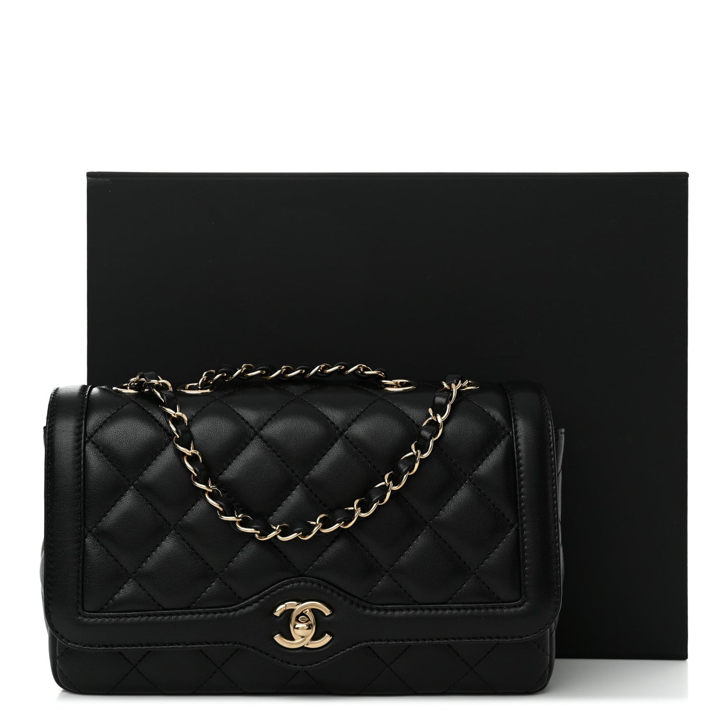 Lambskin Quilted Small Flap Bag Black