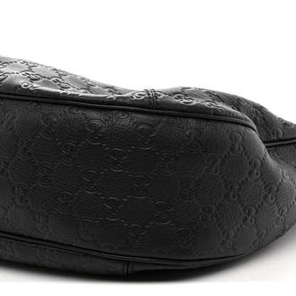 Gucci Guccissima Large New Ladies Web Hobo Black Black 10 of 14