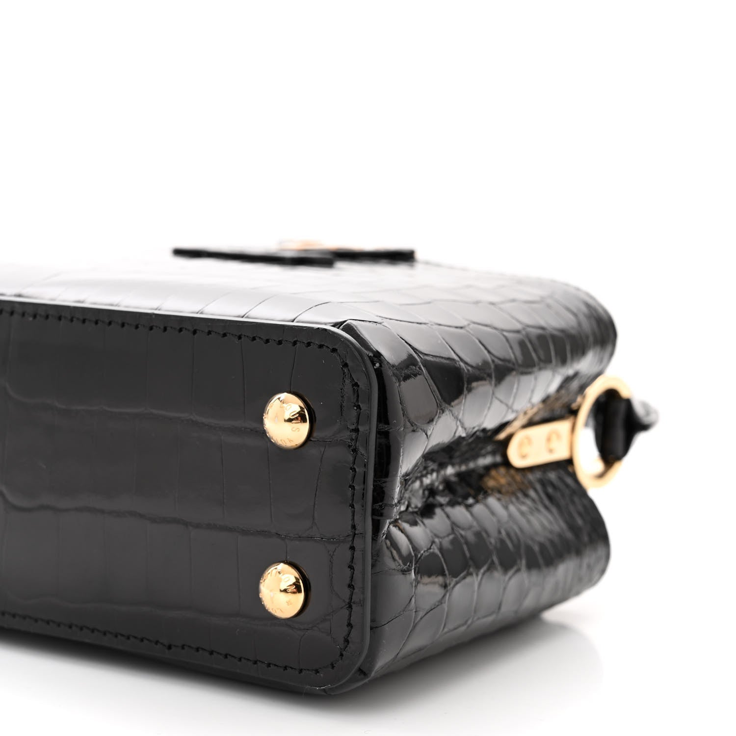 Louis Vuitton Crocodile Mini Capucines Black 9 of 10