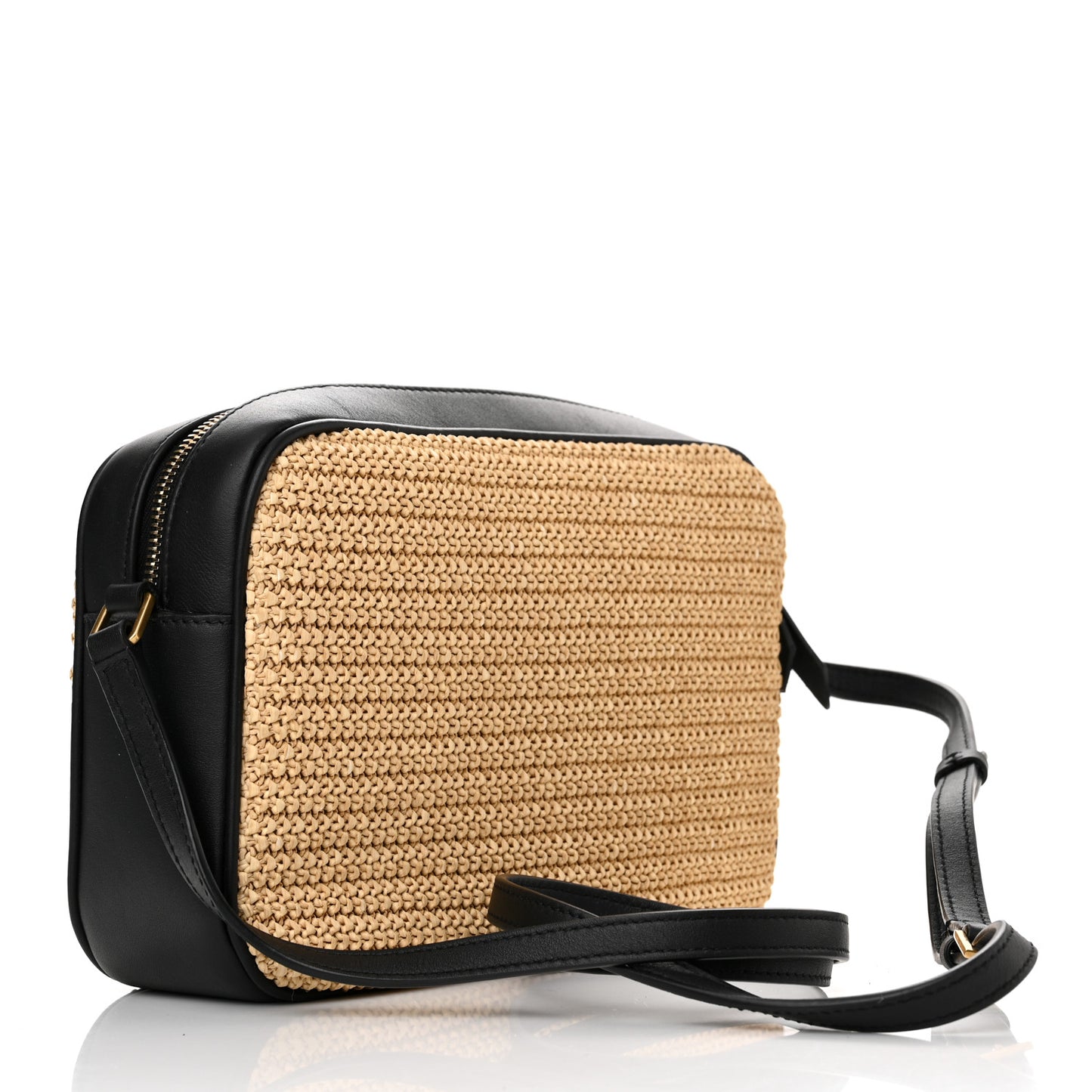 Raffia Canvas Monogram Lou Camera Bag Naturel