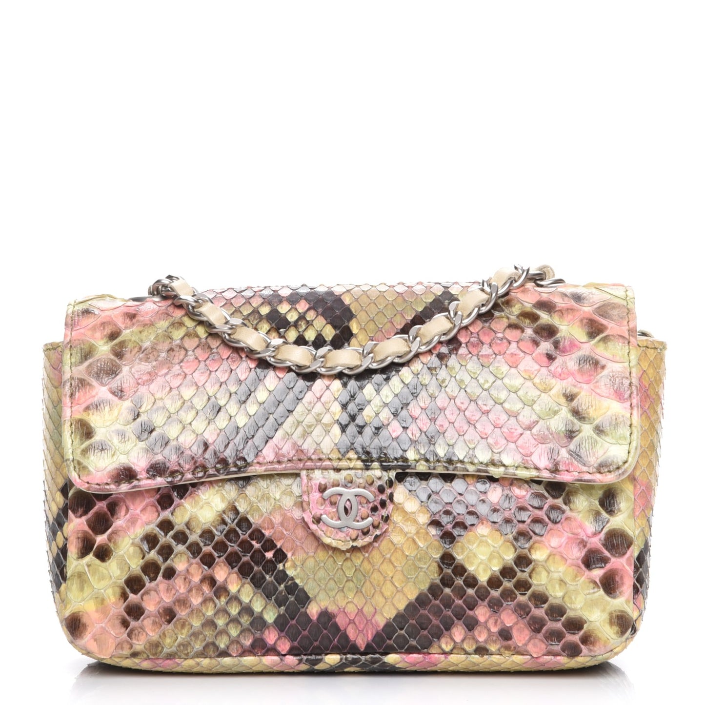 Python Extra Mini Rectangular Flap Pink