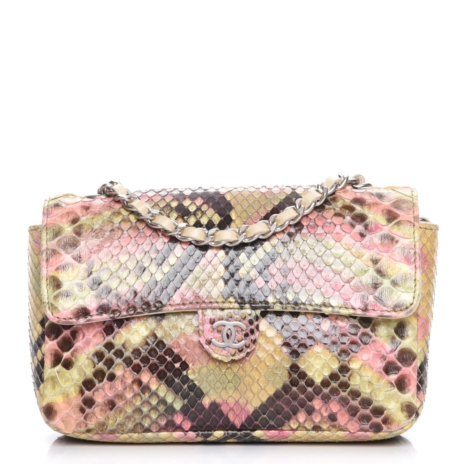 Chanel Python Extra Mini Rectangular Flap Pink 1 of 9