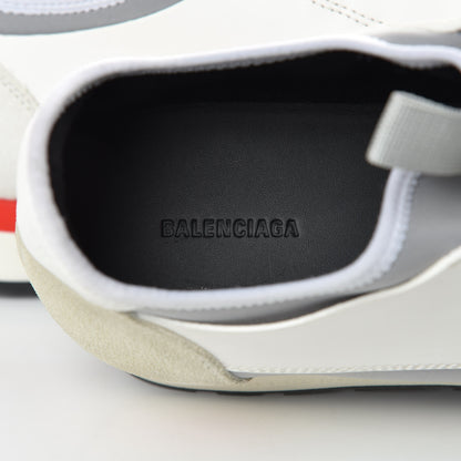 Balenciaga Mesh Calfskin Neoprene Suede Mens Race Runner Sneakers 41 White Black Gris 6 of 10