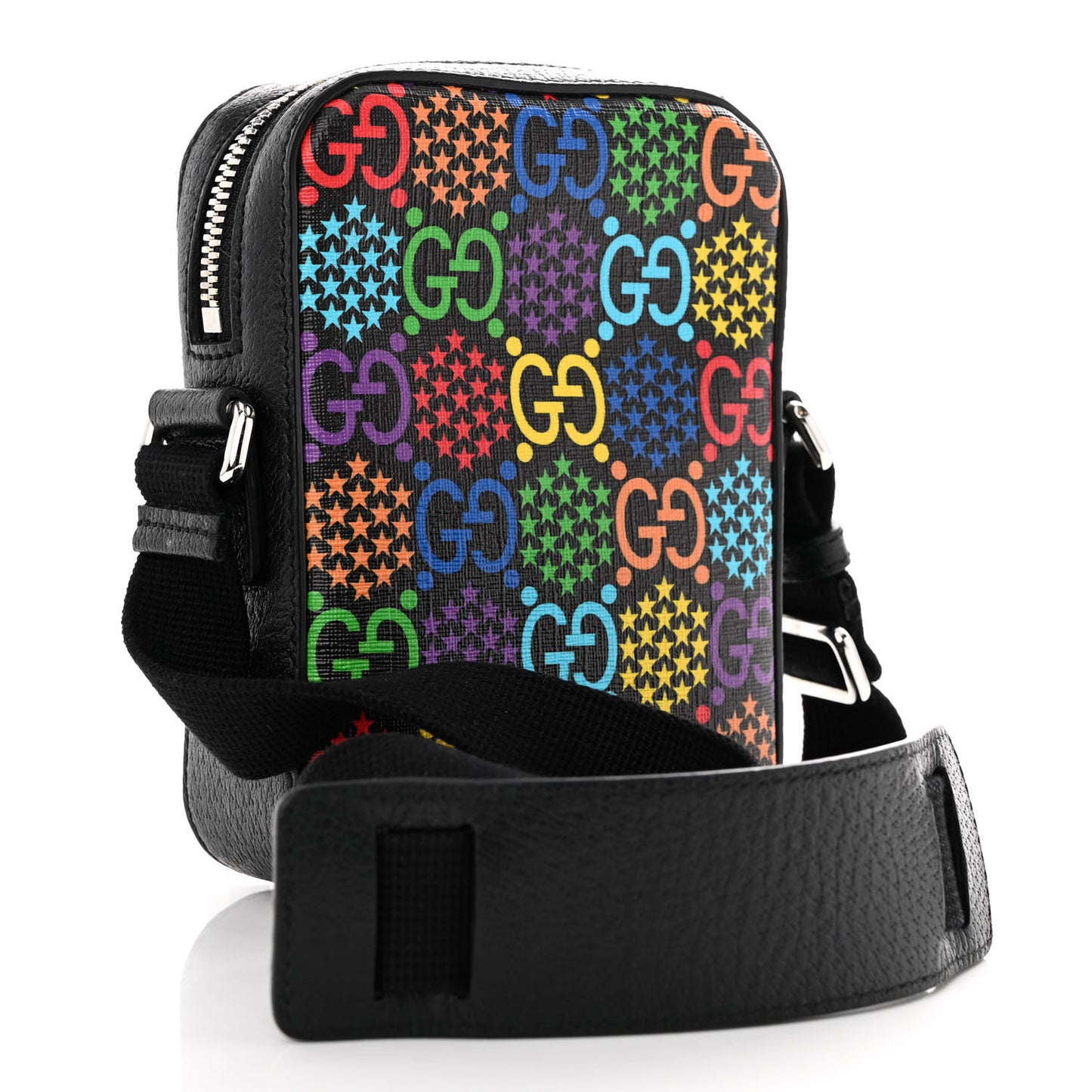GG Supreme Monogram Psychedelic Messenger Bag Black