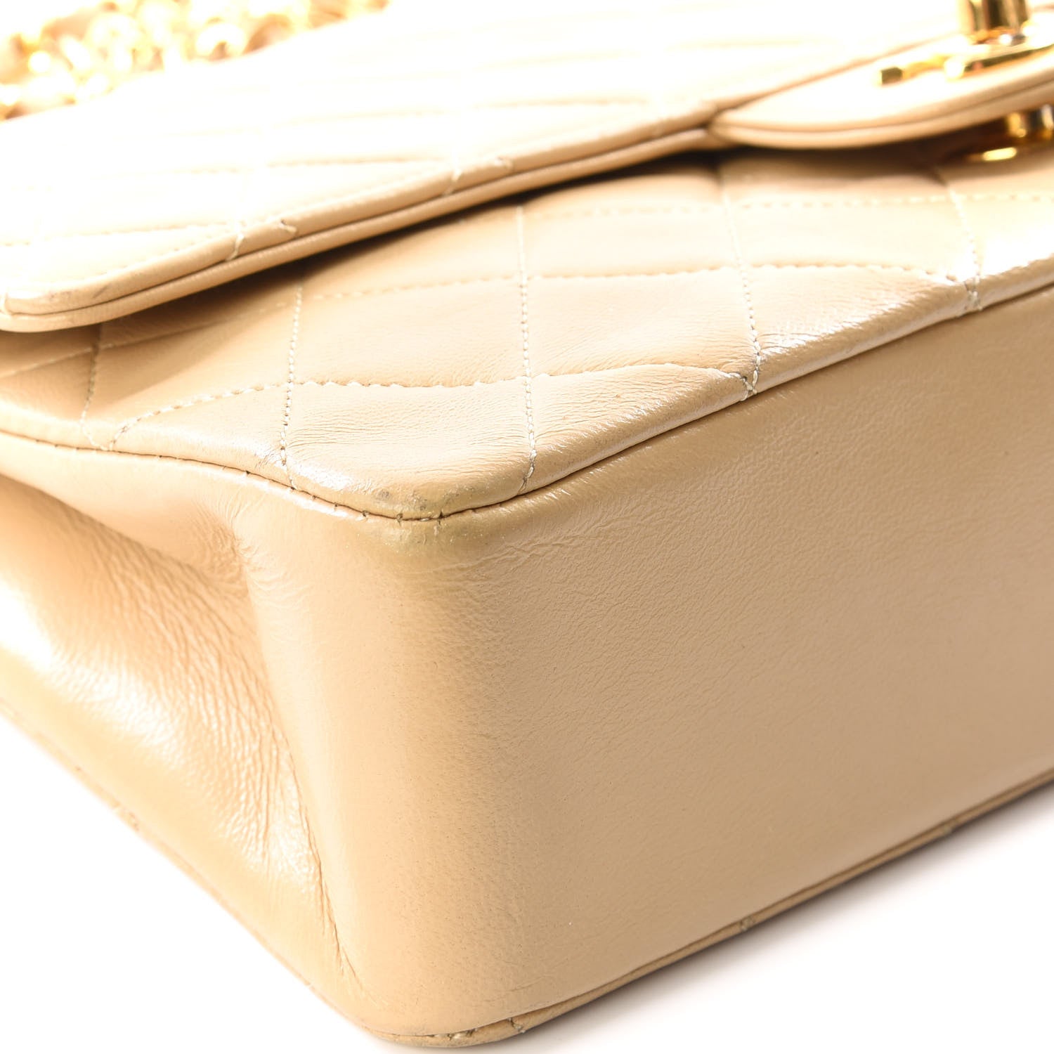 Chanel Lambskin Quilted Medium Double Flap Beige 5 of 12