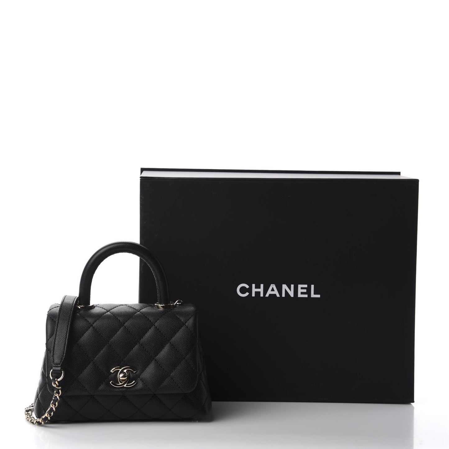 Caviar Quilted Extra Mini Coco Handle Flap Black